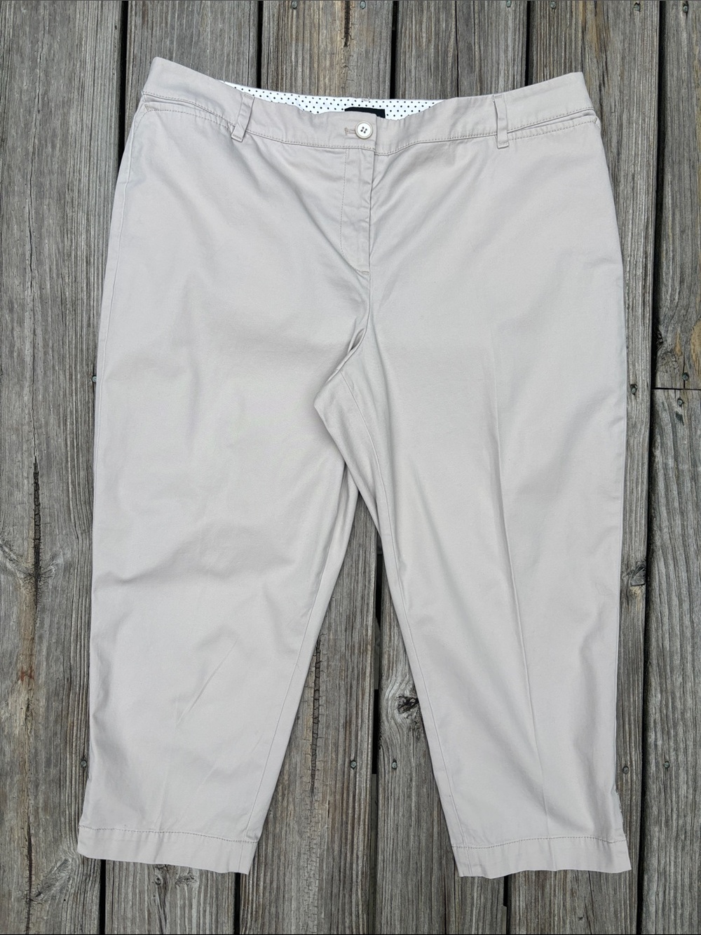 TALBOTS‎ | Khaki Twill Heritage Preppy Coastal Chic Perfect Crop Pant | Size 16P
